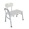 Medical Bathroom Safety Shower Tub Aluminium Alloy Bath Chair Transfer Bench with Wide Seat & Padded Handle White YF