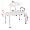 Medical Bathroom Safety Shower Tub Aluminium Alloy Bath Chair Transfer Bench with Wide Seat & Padded Handle White YF