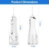 Portable Water Dental Flosser Cordless Rechargeable Dental Oral Irrigator IPX7 Waterproof Teeth Cleaner with 5 Modes 5 Nozzles 10.14oz Detachable Wate