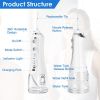 Portable Water Dental Flosser Cordless Rechargeable Dental Oral Irrigator IPX7 Waterproof Teeth Cleaner with 5 Modes 5 Nozzles 10.14oz Detachable Wate