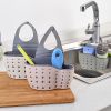 1 Pc Sink Sponge Rack; Sink Organizer Silicone Storage Box; Hangable Multifunctional Drainage Adjustable Shoulder Strap; Sponge Rack